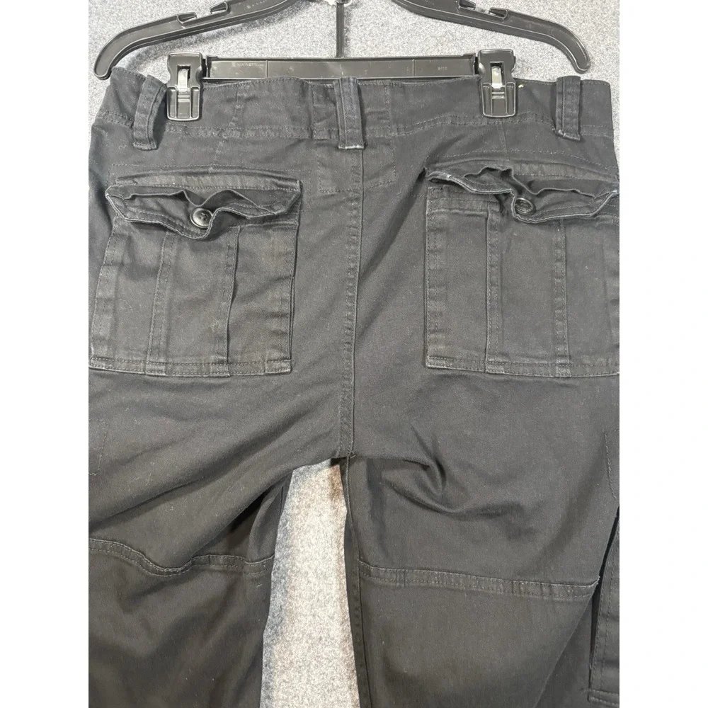 PJ MARK Premium‎ Quality Slim Straight Stretch Cargo Pants Black 34